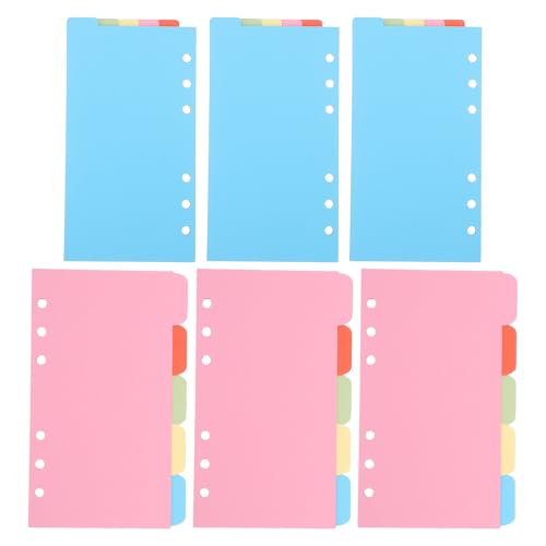 jojofuny 6er-Set Papierordner-Trennblätter: A6-Papiereinlage-Seitenteiler mit Registerkarten für 6-Ring-Ordner, Loseblatt-Notizbücher und Notizblöcke jojofuny 6er-Set Papierordner-Trennblätter: A6-Papiereinlage-Seitenteiler mit Registerkarten für 6-Ring-Ordner, Loseblatt-Notizbücher und Notizblöcke von jojofuny