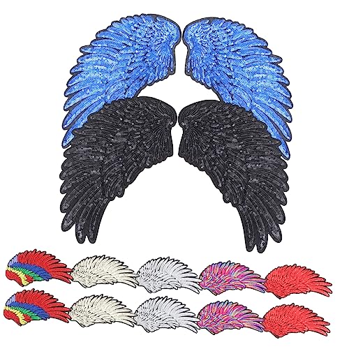 jojofuny 7 Paare Glitzernde Engel Flügel Applikationen Pailletten Aufnäher für Diy Kleidung Dekoration für Kostüme und Textilien jojofuny 7 Paare Glitzernde Engel Flügel Applikationen Pailletten Aufnäher für Diy Kleidung Dekoration für Kostüme und Textilien von jojofuny
