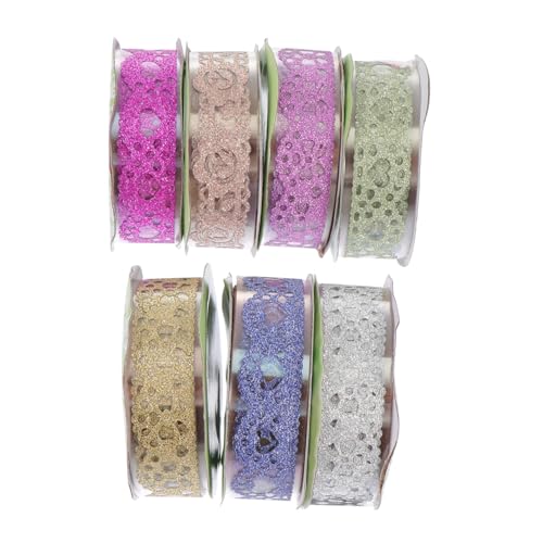 jojofuny 7 Rollen Dekoratives Glitzer Klebeband Funkelndes Lace Tape für Scrapbooking Basteln und Diy Projekte Vielseitig Einsetzbar für Wandkunst und Geschenkgestaltung von jojofuny