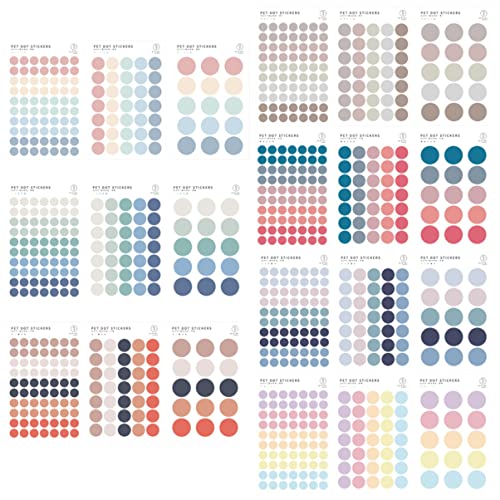 jojofuny 7 Sätze Praktische Dot Sticker Runde Pet Aufkleber für Diy Scrapbooking und Verpackungen Vielseitige Siegelaufkleber mit Hoher und Uv Schutz von jojofuny
