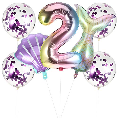 jojofuny 7 Stk Meerjungfrau Ballon Luftballons Zum 3. Geburtstag Luftballons in Verschiedenen Farben Ballons Masse Stylisches Ballonset Haushalt Aluminiumfolie Heliumtank Violett Baby von jojofuny