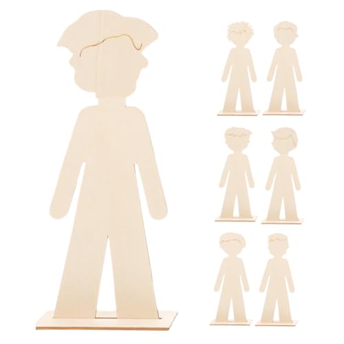 jojofuny 7 Stück Handgefertigte Jungenholzchips -diy -malbrett Für Kreatives Holz Holzhandwerk Selber Machen Malset Aus Holz Frühe Lernmalereien Der Holzfiguren Beige von jojofuny
