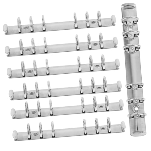 jojofuny 7 Stück Teiliges Ringbuch Mechanik Metall Ringordner für Lose DIY Notizbuch Binder Mechanismus Binder Nachfüllbar Planer Organizer Zubehör von jojofuny