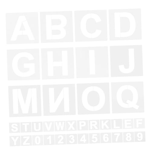 jojofuny 72 Stück Teiliges Buchstaben Zahlen-schablonen Robustem Kunststoff Wiederverwendbar Präzise Spray Paint Vorlagen für Wandbemalung und DIY Kunstprojekte von jojofuny