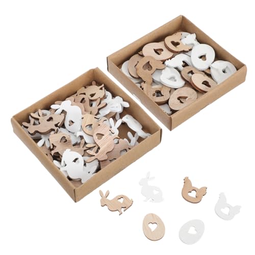 jojofuny 72 Stück Teiliges Ostern Holz Set mit Eiern und Hasen Hochwertige DIY Holzscheiben zum Bemalen Langlebige Frühlingsdeko für Kreative Bastelideen und Festliche Osterfeiern von jojofuny