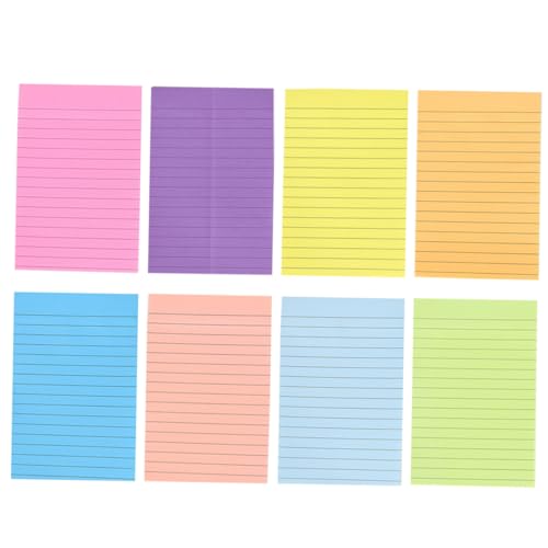 jojofuny 8 Horizontale Haftnotizen Gefüttert Unterlage Pads Büro Schulbedarf Notizblock Memo-aufkleber Selbstklebende Notizblöcke Karteikarten-notizaufkleber Aufkleber Beachten Papier von jojofuny
