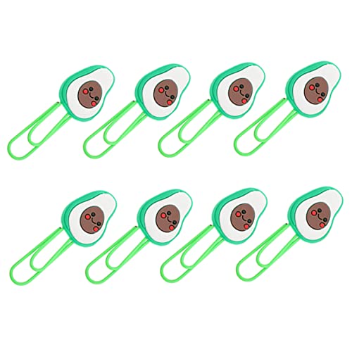 jojofuny 8 Stück Avocado Lesezeichenclip Clips Schreibwaren goldene Büroklammern Papierclip Büroklammern mittel klein Rosa hochzeitsdeko Büroklammern gefärbt süße Obst Büroklammer Harz Grün von jojofuny