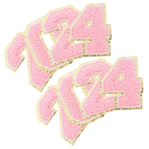 jojofuny 8 Stück DIY-Kleidungspatch kleider bügeleisen Bügelflicken Nummer Bügelbild Stickereiflecken reparaturmaterial für kleidung Reparaturflicken für Kleidung Handtuchstickerei Rosa von jojofuny