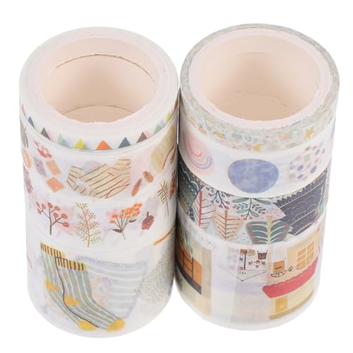 jojofuny 8 Stück Dekorative Klebebänder Niedliche Scrapbook Tapes für Tagebuch Dekorationen Washi Tape für Diy und Kreative Bastelprojekte von jojofuny