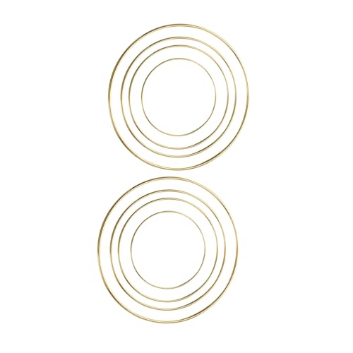 jojofuny 8 Stück Teiliges Goldene Metallringe für Bastelarbeiten Robuste Dekorative Hoops für DIY Kränze Makramee Wanddeko und Kreative Wohnraumgestaltung von jojofuny