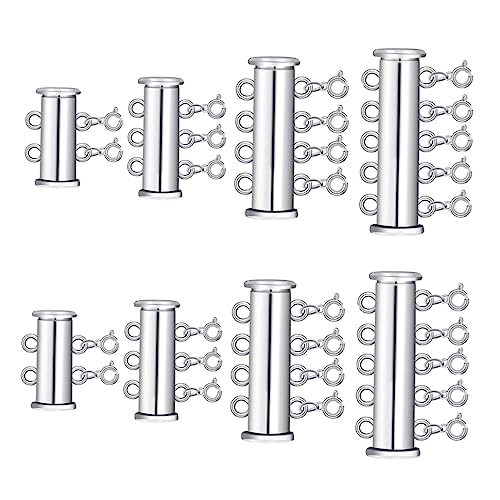 jojofuny 8 Stück Teiliges Schmuckverschluss mit Schiebeverschluss Perlen Buckle für Armbänder und Diy Zubehör für Mehrreihige Schmuckstücke Silber von jojofuny
