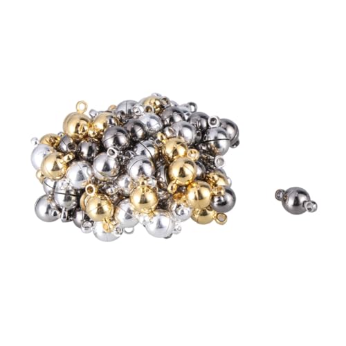 jojofuny 80 Stück Teiliges Runde Kugelverschluss Armbandverschlüsse Weißgold Gold Silber und Schwarz Einfache Handhabung für Diy Schmuckherstellung von Armbändern und Halsketten jojofuny 80 Stück Teiliges Runde Kugelverschluss Armbandverschlüsse Weißgold Gold Silber und Schwarz Einfache Handhabung für Diy Schmuckherstellung von Armbändern und Halsketten von jojofuny
