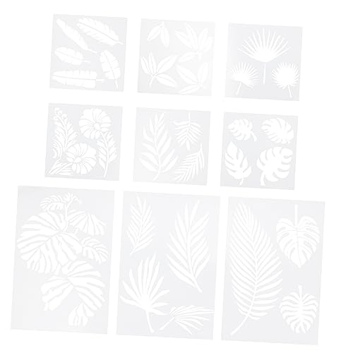 jojofuny 9 Blätter Pastoral Stil Pflanzen Schablonen Wandkunst Malvorlagen Wiederverwendbare Zeichenschablonen für Diy Projekte für Kreative Dekorationen und Feierlichkeiten von jojofuny
