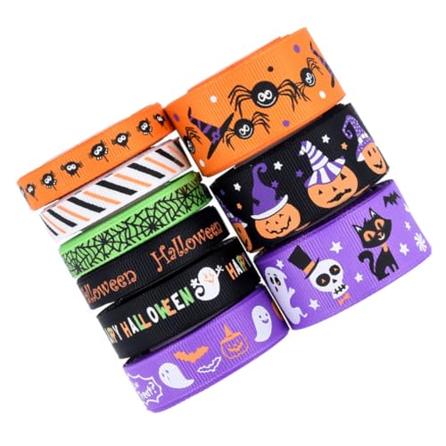 jojofuny 9 Rollen Teiliges Halloween Geschenkband Schleifenband mit Klaren Mustern Strapazierfähig und Reißfest für Geschenkverpackung Basteln Kränze Blumenarrangements und Partydekoration jojofuny 9 Rollen Teiliges Halloween Geschenkband Schleifenband mit Klaren Mustern Strapazierfähig und Reißfest für Geschenkverpackung Basteln Kränze Blumenarrangements und Partydekoration von jojofuny