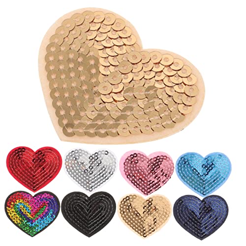 jojofuny 9 Stück Herzförmige Pailletten Patches Selbstklebende Applikationen für Diy Projekte zum Verzieren und Reparieren von Kleidung Jacken Rucksäcken und Teiliges jojofuny 9 Stück Herzförmige Pailletten Patches Selbstklebende Applikationen für Diy Projekte zum Verzieren und Reparieren von Kleidung Jacken Rucksäcken und Teiliges von jojofuny