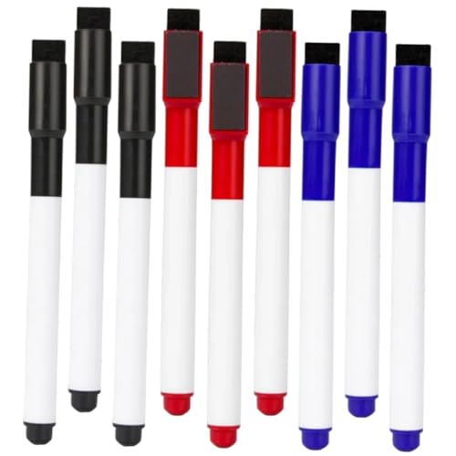 jojofuny 9 Stück Teiliges Bunte Magnetische Whiteboard Marker Trocken Abwischbare Farbstifte für Schule Büro und Zuhause Leicht Wiederverwendbar zum Schreiben Zeichnen und Markieren von jojofuny