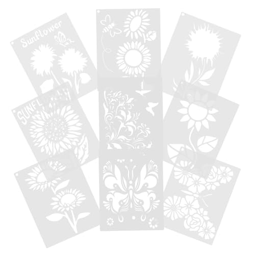 jojofuny 9 Stück Teiliges Diy Malvorlagen Set für Schmetterling und Blumen Schablonen für Kreative Bastelprojekte für Wände und Mehr von jojofuny