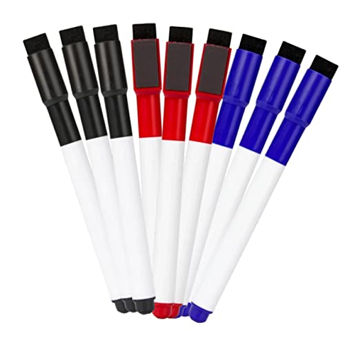 jojofuny 9 Stück Teiliges Magnetische Whiteboard Marker Wiederverwendbare Trockenlöschmarker für Schule Büro und Kreative Projekte für Notizen und Zeichnungen von jojofuny