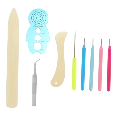 jojofuny 9 Stück Teiliges Papier Quilling Werkzeug Set mit Kunststoffgriff und Edelstahl Nadel Schlitzstifte für Diy Bastelprojekte für Anfänger Komfortabel und Vielseitig Einsetzbar von jojofuny