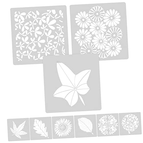 jojofuny 9 Stück Teiliges Schablonen für Blumen und Wiederverwendbare Malvorlagen für Wandkunst Holzdekoration und Diy Projekte Geeignet für Kreidefarben von jojofuny