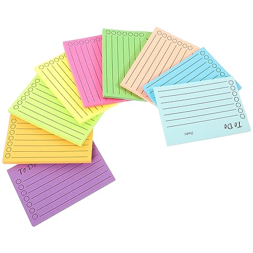 jojofuny 9 Stück Teiliges Set Fluoreszierende Haftnotizen Selbstklebende Memo Pads Verschiedenen Farben für Büro Schule und Zuhause für Notizen und Erinnerungen von jojofuny