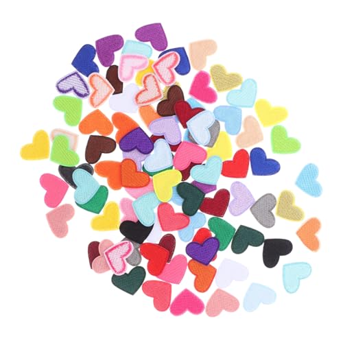 jojofuny 93 Stück Teiliges Bunte Herz-aufnäher zum Aufbügeln und Annähen Farbenfrohe Stoffapplikationen für DIY Kleidung Reparatur und Dekoration von Jacken Rucksäcken und Jeans von jojofuny