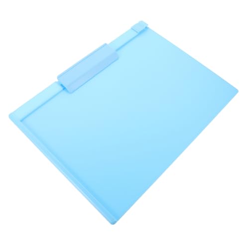 jojofuny A4 Writing Board Weiß Schreibunterstützungstafel Zwischenablage Konferenz-schreibtafel Klemmbrett Mit Speicher Treffen Planke Büro-schreibtafel Falten Büro-klemmbrett Pp Himmelblau von jojofuny