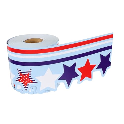 jojofuny Abnehmbare Fünf Punkte Stern Bordüre Selbstklebend für Pinnwand Dekoration Unabhängigkeitstag Partystil DIY Bulletin Board Border Trim von jojofuny