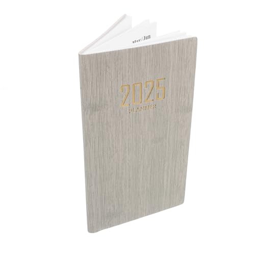 jojofuny Agenda Buch Tragbares Notizbuch Meeting 2025 Tagesplaner Büroplaner Tages Spiralnotizbuch 2025 Notizbuch Notizblock Haushaltsplaner Buchplaner Organizer Pu Beige von jojofuny