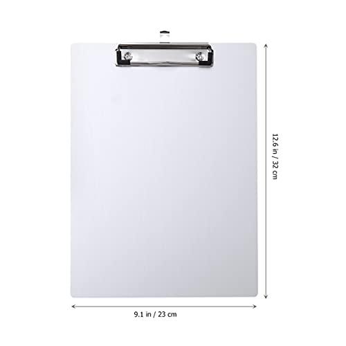 jojofuny Aluminium Klemmbrett mit Metallklemme Robuste Schreibplatte für Büro und Schule Silber Leicht und Tragbar für Dokumente und Notizen von jojofuny