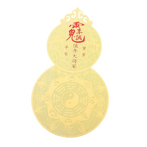 jojofuny Amulett Segen des bösen Feng-Shui-Gesundheitssymbole Tai Sui der glücksbringer glucksbringer Aufkleber schmücken im chinesischen Stil Kürbis Applikationen Ornamente Kupfer von jojofuny