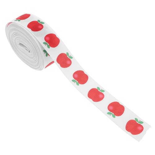 jojofuny Apfel Motiv Dekorationsband Breit Yards Lang Weiches Strapazierfähiges Geschenkband für DIY Basteln Schul und Abschlussfeier Dekoration für Back To School und Feiertage von jojofuny