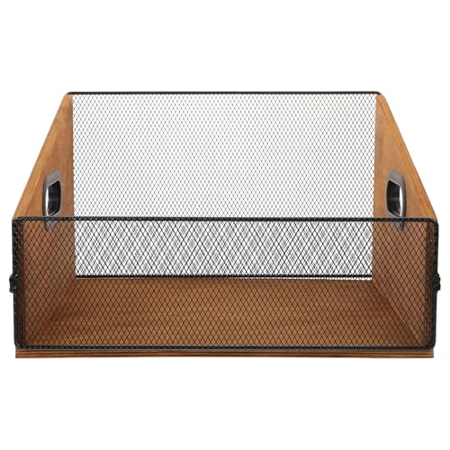 jojofuny Aufbewahrungsbox für Schallplatten: Schallplattenhalter aus Holz mit Griffen – Aufbewahrungskiste für Album-Organizer – rustikale Heimdekoration für die Medienorganisation von jojofuny
