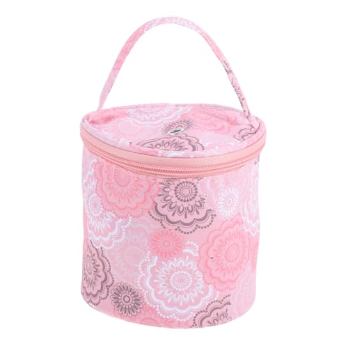 jojofuny Aufbewahrungstasche aus Wolle Häkelgarn-Organizer Organisator zur Aufbewahrung von Garn Garnsack Häkelgarnhalter Stricktasche gehäkelte Aufbewahrungstasche Polyester Rosa von jojofuny