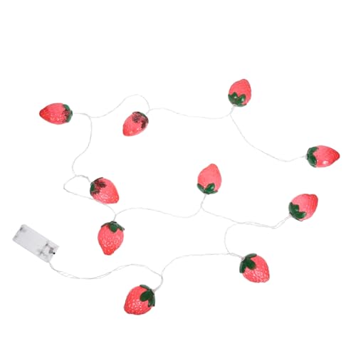 jojofuny Batteriebetriebene LED Lichterkette Erdbeer Design Leds Farbwechsel Lichter Innen Außen Wetterfest Party Geburtstag Dekoration Schlafzimmer Garten Terrasse von jojofuny