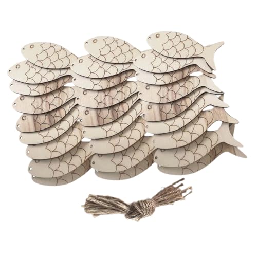 jojofuny Blank Holzfische zum Hängen aus Naturbelassenem Holz für DIY Bastelarbeiten Unvollendete Fischanhänger zum Bemalen und Dekorieren Vielseitige Holzdeko für Zuhause und Feste von jojofuny