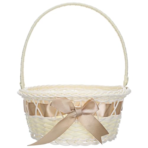 jojofuny Blumenmädchen Korb Blumenmädchen Korb Blumenkorb Blumenmädchen Körbe für Hochzeiten Hochzeiten Geflochtener Korb von jojofuny