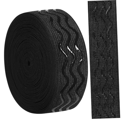 jojofuny Breites Flaches Elastisches Band Rutschfestes Nylon Spandex Gummiband mit Wellenprofil Robust Dehnbar für Hosenbund Näharbeiten DIY Zubehör Komfortabel der Haut von jojofuny