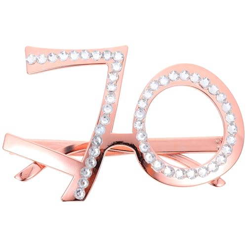 jojofuny Partybrille Zum 70. Geburtstag: Geburtstagsaccessoires Brille Für Fotokabinen Requisiten - Strasssteinrahmen Lustige Brille Für Partydekorationen Zum 70. Jahrestag von jojofuny