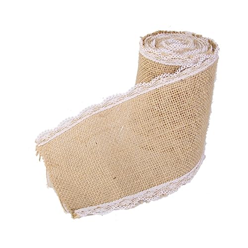 jojofuny Burlap Ribbon mit Spitzenkante Breit Rustikales Juteband für DIY Hochzeitsdeko Geschenkverpackung und Heimdekoration Braunes Sackleinenband mit Weißer Spitze jojofuny Burlap Ribbon mit Spitzenkante Breit Rustikales Juteband für DIY Hochzeitsdeko Geschenkverpackung und Heimdekoration Braunes Sackleinenband mit Weißer Spitze von jojofuny