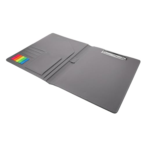 jojofuny Business Folder PU Organizer Dokumentenmappe Bürobedarf Multifunktional Geschäftlich Interview Portfolio Ordner Silber Langlebig und Professionell von jojofuny