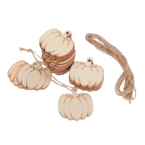 jojofuny DIY Holz Kürbis Deko Robuste Holzscheiben für Kreative Bastelprojekte mit Hanfseil für Halloween Dekoration und Kinderaktivitäten von jojofuny