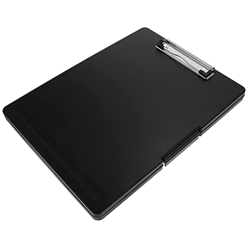 jojofuny Dateiboxordner Planke Zwischenablage zur Dokumentenspeicherung Tafel Datei Zwischenablage Krankenschwester-Klemmbrett mit Stauraum Dokumentenhalter Plastik Black von jojofuny