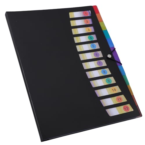 jojofuny Dateiordner-Organizer bürobedarf organizer Multifunktionsdokumententasche Büroorganisator Dokumentinhaber Dokumentenmappen aktenordner Ordner für die Schule Taschenordner Black von jojofuny