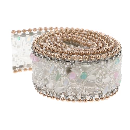jojofuny Dekoratives Breites Strass Band mit Heißschmelzender Rückseite Hitzebeständig Vielseitiges Zubehör für Kostüme Kleidung Taschen zum Nähen und Basteln von jojofuny