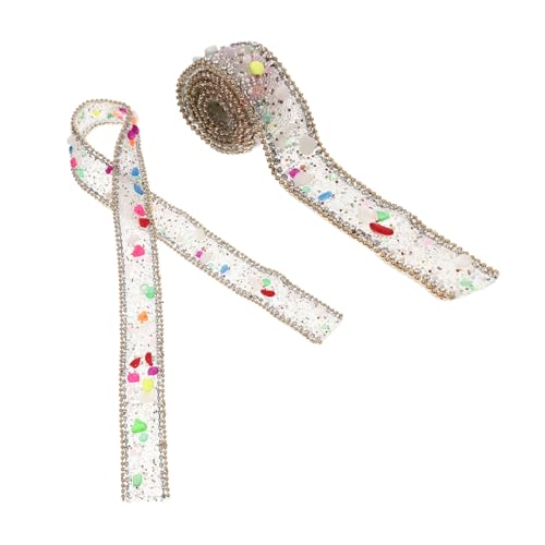 jojofuny Dekoratives Strassband Breit Cuttable Bastelband mit Farbigen Kristallen und Goldenen Perlen Selbstklebendes Schmuckband für Kleidung Taschen jojofuny Dekoratives Strassband Breit Cuttable Bastelband mit Farbigen Kristallen und Goldenen Perlen Selbstklebendes Schmuckband für Kleidung Taschen von jojofuny