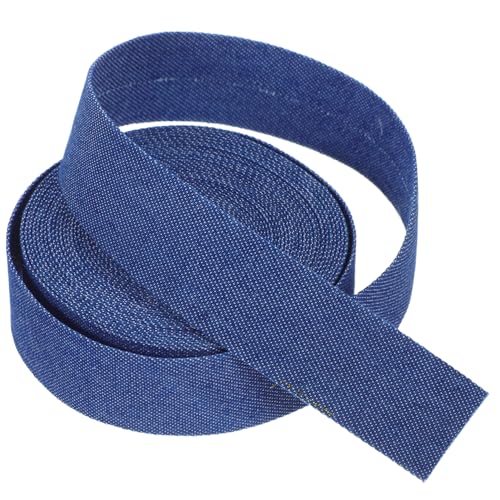 jojofuny Denim Stoffband für Basteln und Nähen Robustes Jeans-webband in Tiefem Blau für Haaraccessoires Bekleidungsdekoration Schleifen Geschenkverpackung Vintage-retro-stil von jojofuny