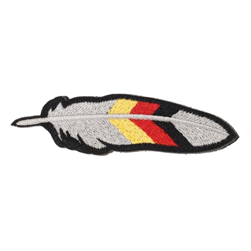 jojofuny Deutschland Flaggen Patch mit Feder Design Besticktes Kleines Klettarmband für Kleidung und Rucksack Langlebiges Dekoratives Aufbügler Abzeichen für DIY Fans und Reparatur von jojofuny