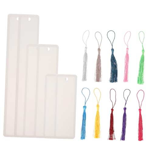 jojofuny Diy Silikonbuchzeichen Mold Set mit Quaste Teilig für Kreative Studenten Wiederverwendbar Handgefertigte Bastelwerkzeuge für Schmuck und Lesezeichen von jojofuny