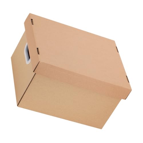 jojofuny Dokumentenbox aus Hochwertigem Papier Tragbarer Aktenordner für Büro Schule Zuhause Stilvoller und Robuster Aktenaufbewahrer mit Deckel von jojofuny
